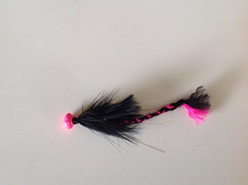 Marabou Bass Jig - Haggerty Whiptail - Football Head 1/8oz to 1/2oz (Black/Hot Pink, 1/2 ounce)