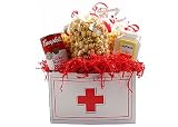 Red Cross Get Well Gourmet Popcorn Creation with Cookie and Soup