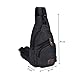 Daosen Sports Unbalance Backpack Sling Bag for Men Canvas Chest Pack/Hiking Bag Black