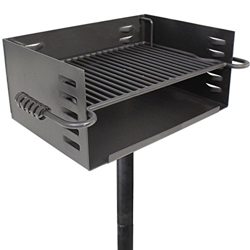 Titan Single Post JUMBO Park Style Grill Charcoal Outdoor Heavy Cooking Camp
