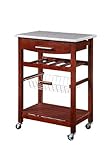 Linon Cherry Bamboo Kitchen cart with Granite Top #44037WENGE01KDU