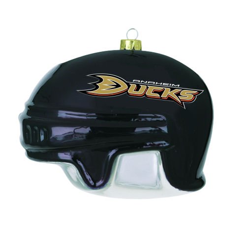 Pack of 2 NHL Anaheim Ducks Glass Hockey Helmet Christmas Ornaments