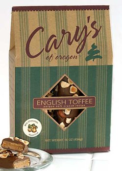 16oz. Dark Chocolate Toffee with Toasted Almonds by Cary's Of Oregon