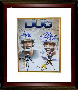 Drew Pearson signed Dallas Cowboys 16X20 Custom Framed with/Hill DynamicDuo- JSA Holo