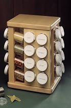 J.K. Adams CSL-32-SM 32-Jar Maple-Wood Spice Carousel