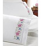 Bucilla 45081 Swirl Flowers Stamped Embroidery Kit, 30-Inch by 20-Inch