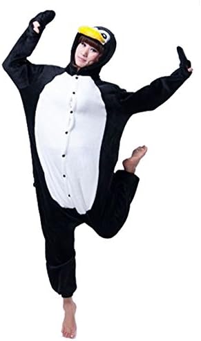 Adornplant Cosplay Flannel Anime Cartoon Onesie Adult Pajamas Penguin (M)