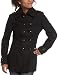 Miss Sixty Women's Wool Double Breasted Peacoat Sculpted Waist Contrast Button Thread, Black, X-Small image 1
