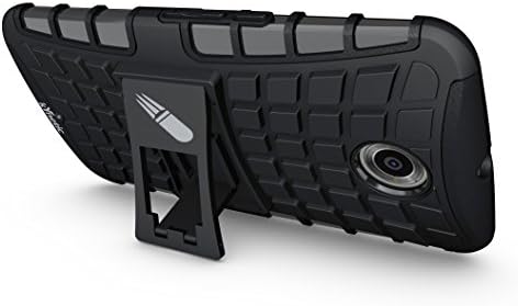 Nexus 6 Case - Google Nexus 6 Case, kYnetic - TPU+Hard Case Hybrid - Locking Kickstand - Premium Quality (Black)