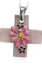 Sterling Silver Floral Cross Pendant :  cross pendant