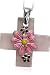 Sterling Silver Floral Cross Pendant