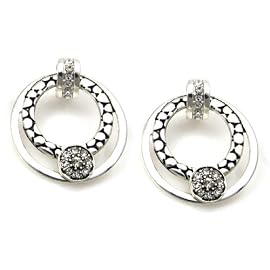 Crystal Circle Drop Clip Earrings