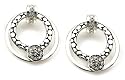 Crystal Circle Drop Clip Earrings