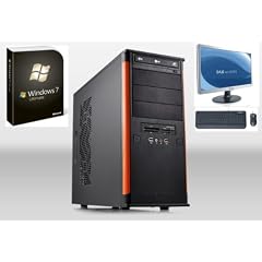 ONE Gamer-PC Athlon II X4 635, 4x 2,9Ghz (Quadcore), 4 GB DDR3-RAM, 500GB HDD SATA2, 20x DVD Brenner, 1024MB ATI Radeon HD5750, 7.1 Sound, LAN, inkl. Microsoft Windows 7 Ultimate 64-Bit, inkl. Belinea 22 Zoll TFT 102240, Tastatur und Maus
