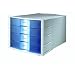 Han 1010-X-64 Impuls Schubladenbox inklusive Klebeetiketten, lichtgrau/transluzent blau