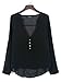Choies Women's Black V-neck Button Detail Dip Back Solid Blouse Top 6