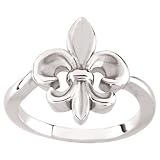 14K White Gold "Fleur-de-Lis" Ring