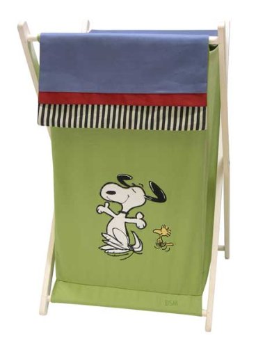 Lambs & Ivy Vintage Snoopy Hamper - Blue/Green