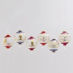 Club Pack of 12 Lxor Hand-Ribbed Etched Glass Ball Ornaments (3 Assorted) 3.25"