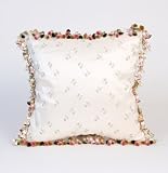 Lucy Rose Embroidery w tassle Pillow by Glenna Jean