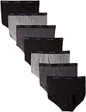 Hanes Men's 7 Pack Ultimate Full-Cut Briefs - Colors May Vary, Black/Grey, Medium