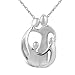 Loving Family® Sterling Silver Large Pendant - Parents and Two Children
