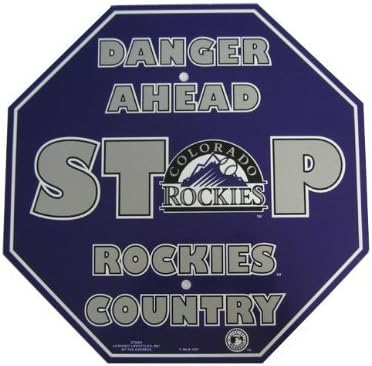 Danger Ahead STOP Rockies Country Sign