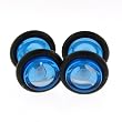 Fake Acrylic Plugs - Blue with White 16g Wire; 8mm - Sold as a Pair