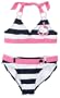 Hello Kitty Girls 7-16 2 Piece Halter Bikini Swimwear Set, Navy, M (10/12)