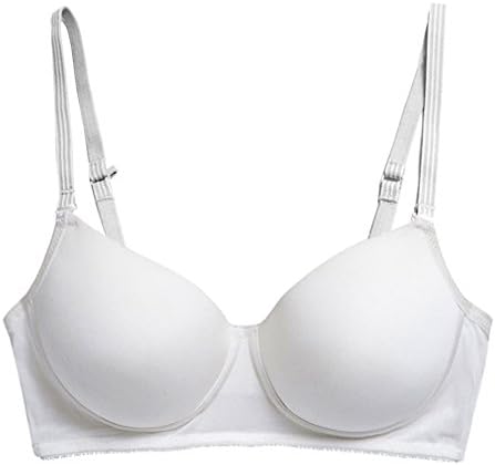 Cnhw Women's Ultra Thin Soft Cross Non-slip Shoulder Strap Silk Wireless Bra White 75/34B