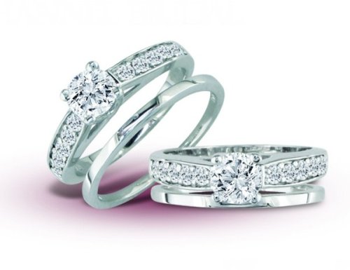 14K White Gold Diamond Wedding Set