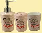 Betty Boop Bathroom 3 Pcs Ceramic Set, Tumbler , Tooth Brush Holder and Soap Dispenser