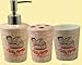 Vicien Betty Boop Bathroom 3 Pcs Ceramic Set, Tumbler, Tooth Brush Holder and Soap Dispenser