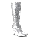 Women's Sexy Boots 3 3/4 Inch Silver Sequins Knee Boot High Heel