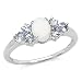 1.10 Carat Genuine Opal and Tanzanite Silver Ring