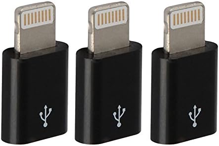 MR ZHU 3 pack Micro To Lightning adaptor converter Charge and sync adapter for iphone6 5s 6 plus for ipad and so on 3black