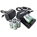 Kits: 6 RCR123A 3.0V 750mAh LiFePO4 Rechargeable Batteries with a Smart Charger