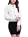 Allegra K Women Tie-bow Neck Puff Sleeve Top Sheer Chiffon Office Shirt