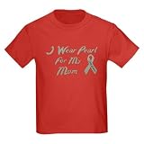 Mom Lung Cancer Support Kids Dark T-Shirt