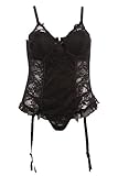 Torrid Plus Size Black All-Over Lace Chemise G-String Set