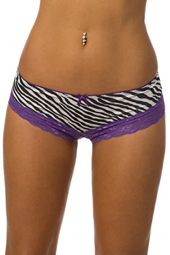 Velvet Kitten Sexy Zebra Print Cheeky Panty 2824 Medium Zebra