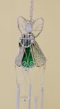 Green Guardian Angel Stained Glass Windchime