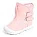 Enteer Infant Baby Girls' Soft Rubber Sole Anti-Slip Warm Winter Prewalker Leather Toddler Boots (7-12 Months, pink)