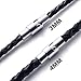 4mm KONOV Genuine Leather Cord Mens Necklace Chain, Black, 4mm