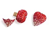 DAZZLE Clé USB Flashdrive Memory stick en forme de coeur rouge et avec des cristaux Swarovski 4GO GB