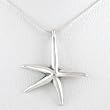 Starfish or Seastar Pendant in Sterling Silver on an 18" Sterling Snake Chain, #8692