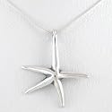 Starfish Pendant in Sterling Silver on a 18" Snake Chain, #8692