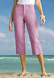 Jessica London Plus Size Stretch Five-Pocket Straight-Leg Capris