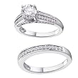 14K White Gold Diamond Wedding Set Semimount - 0.33 Ct. - CENTER STONE NOT INCLUDED