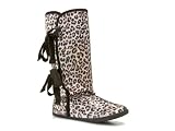 SUGAR Leopard Sequin Slip on Moragami Flat Boot Womens